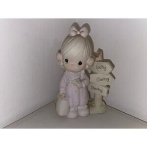 Precious Moments Figurine C0013 "Loving, Caring, And Sharing Along The Way" 1992